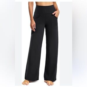 Promover Wide Leg Pants Women's Yoga Pants Size 8-10 Inseam 31” Black Pants